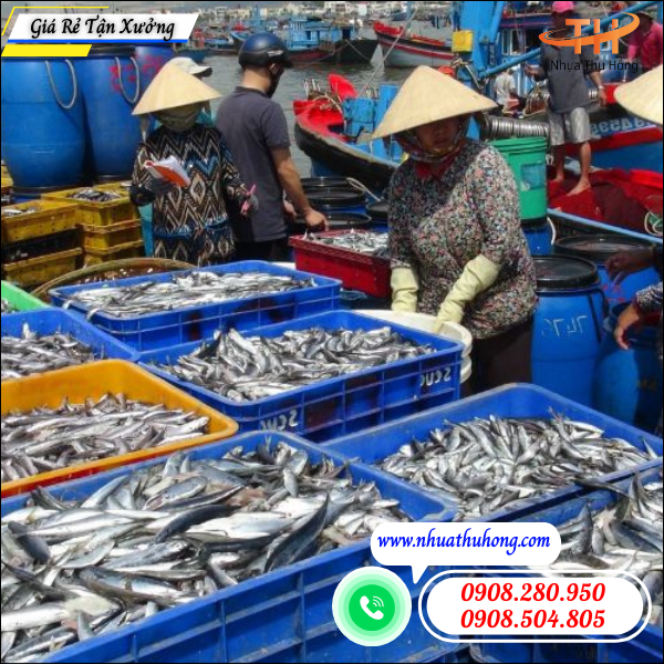 Sóng nhựa - thùng nhựa kín giá sỉ tận kho hàng dày, bền, chịu tải tốt 3 thùng nhựa đựng hải sản