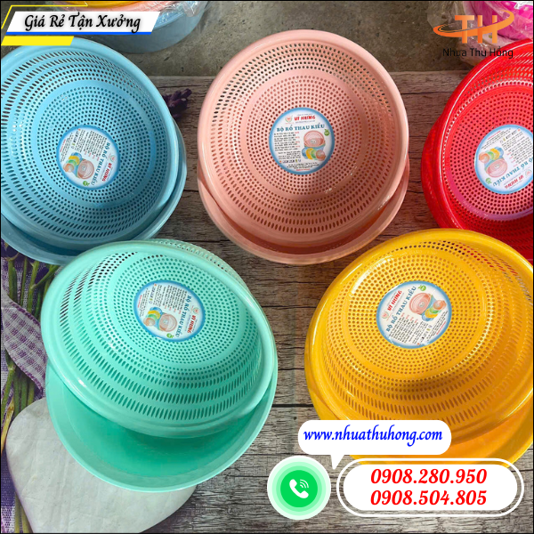 Sỉ bộ thau rổ nhựa tròn nhiều size giá rẻ tận kho 3 bộ thau rổ nhựa dùng trong bếp