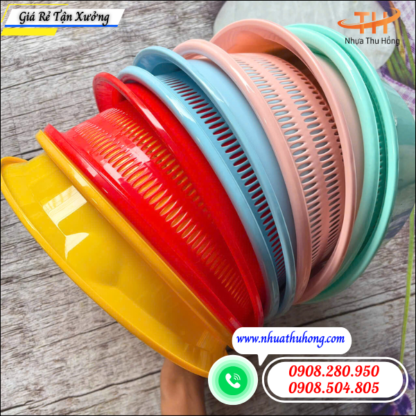 Sỉ bộ thau rổ nhựa tròn nhiều size giá rẻ tận kho 5 bộ thau rổ nhựa tròn giá sỉ