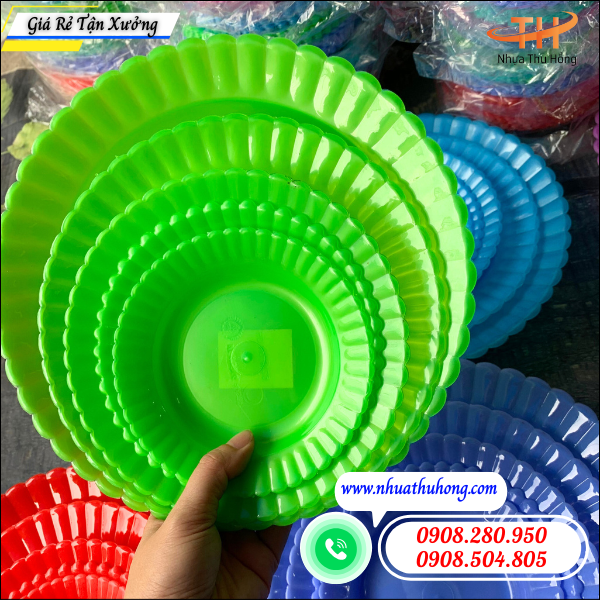 Dĩa nhựa tròn nhiều màu – nhẹ, bền, giá rẻ, tiện lợi 3 dĩa nhựa dùng hằng ngày