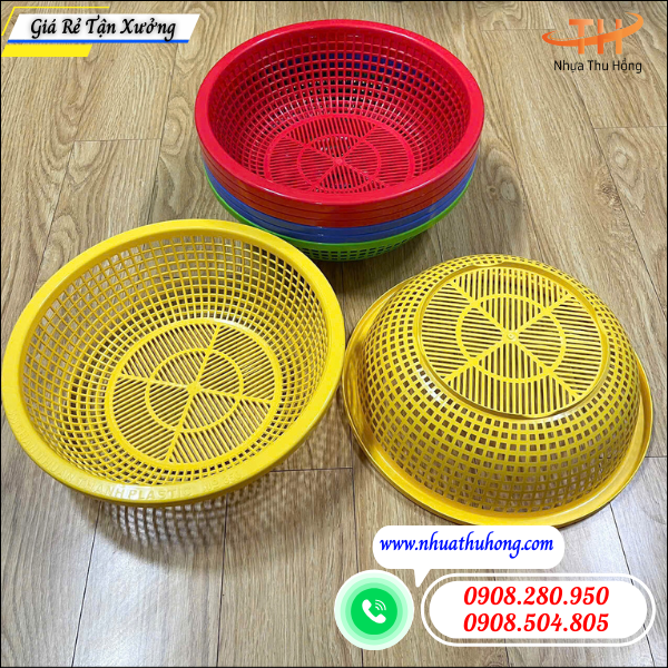 Rổ nhựa tròn giá rẻ chuyên sỉ đủ size, giao nhanh toàn quốc 2 rổ nhựa tròn gia dụng