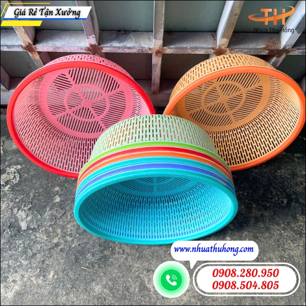 Rổ nhựa tròn giá rẻ chuyên sỉ đủ size, giao nhanh toàn quốc 5 rổ nhựa gia dụng giá rẻ