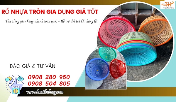 Rổ nhựa tròn giá rẻ chuyên sỉ đủ size, giao nhanh toàn quốc 1 ro nhua tron
