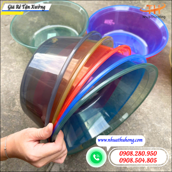 Nơi mua sỉ thau nhựa trong suốt giá rẻ giao nhanh 3 thau nhựa trong dẻo bền