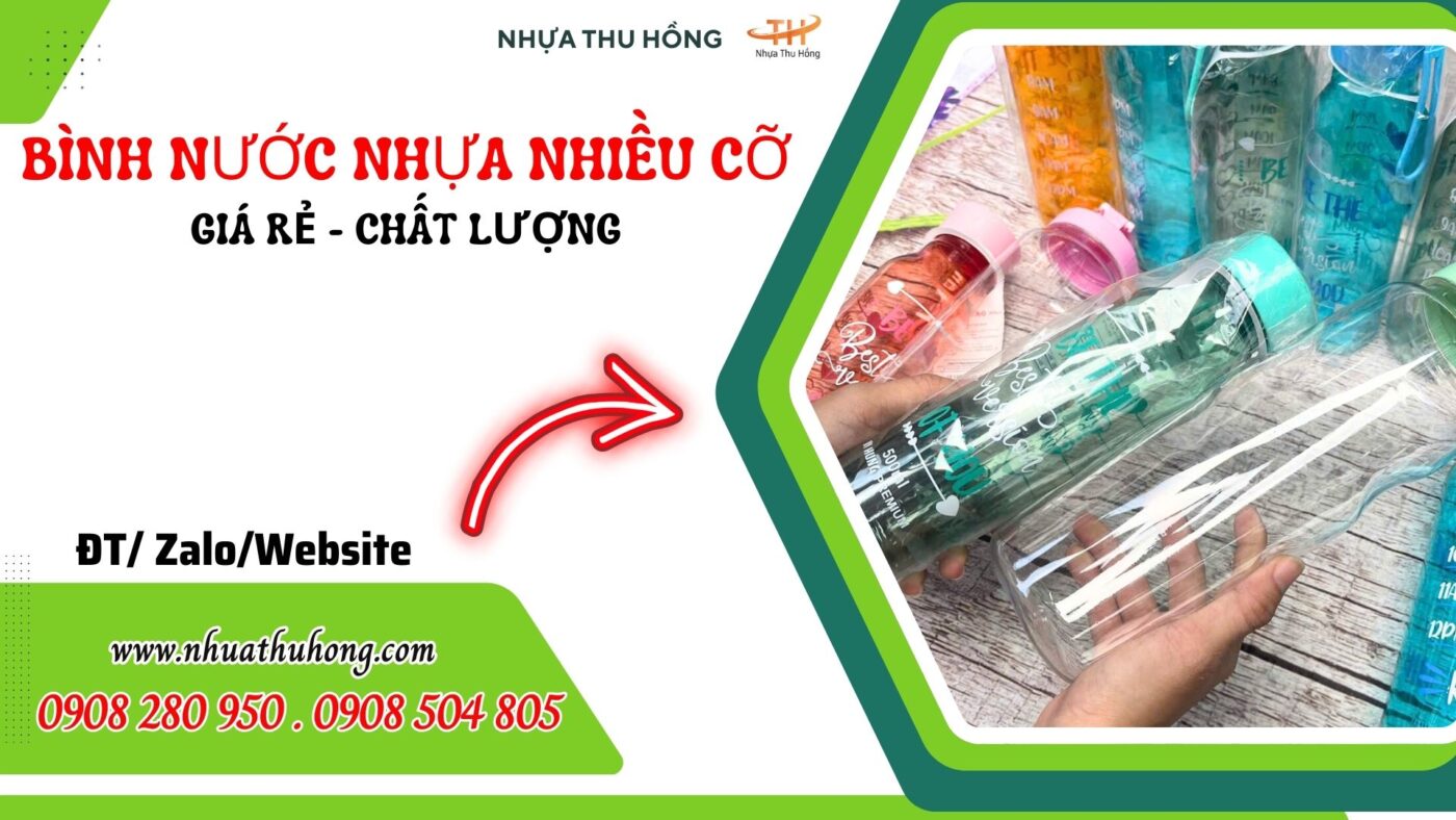 Bình nước nhựa 500ml, 750ml bỏ sỉ giá rẻ tốt toàn quốc 1 binh nuoc nhua 1