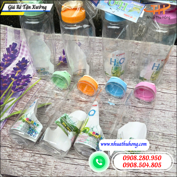 Bình nước nhựa 500ml, 750ml bỏ sỉ giá rẻ tốt toàn quốc 3 bình nước nhựa 750ml