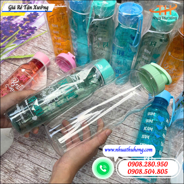 Bình nước nhựa 500ml, 750ml bỏ sỉ giá rẻ tốt toàn quốc 5 bình nước nhựa dùng hằng ngày