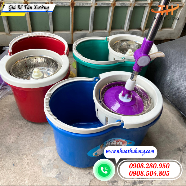 Mua bộ thùng lau nhà 360 độ giá rẻ ở đâu uy tín? 4 bộ lau nhà 360 độ dùng cho sàn gạch, sàn gỗ