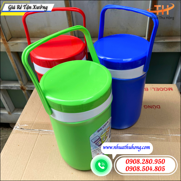 Ca nhựa giữ nhiệt 2l giá sỉ rẻ - giữ nhiệt ổn định, nhựa cứng cáp 3 bình giữ nhiệt nhựa nắp kín