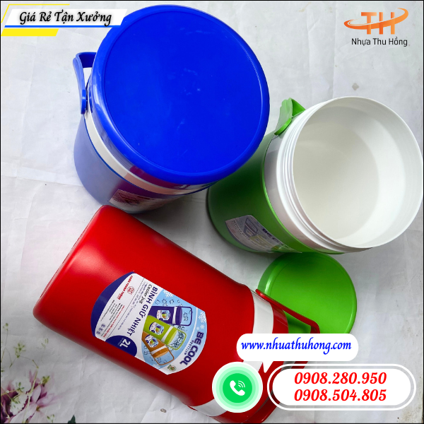 Ca nhựa giữ nhiệt 2l giá sỉ rẻ - giữ nhiệt ổn định, nhựa cứng cáp 2 bình nhựa giữ nhiệt 2l