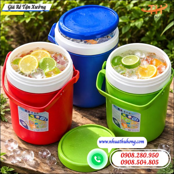 Ca nhựa giữ nhiệt 2l giá sỉ rẻ - giữ nhiệt ổn định, nhựa cứng cáp 4 bình đựng nước mát mùa hè