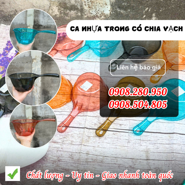 Ca múc nước nhựa trong giá rẻ dày đẹp – chuyên sỉ giá tốt 3 ca nhựa trong dùng trong bếp