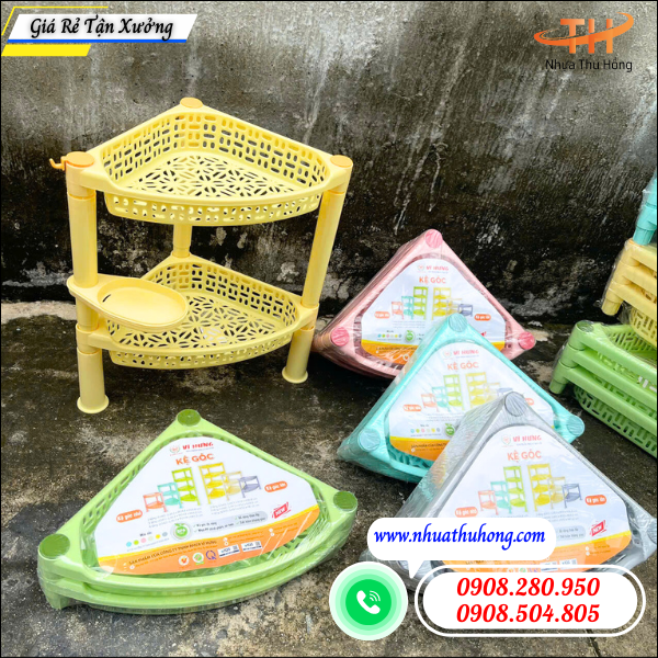 Kệ góc 2 tầng, 3 tầng giá sỉ rẻ gọn nhẹ, dễ sử dụng 2 kệ góc nhựa dễ lắp ráp
