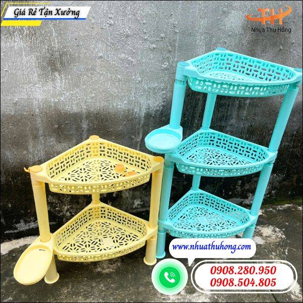 Kệ góc 2 tầng, 3 tầng giá sỉ rẻ gọn nhẹ, dễ sử dụng 4 kệ góc nhựa bán chạy