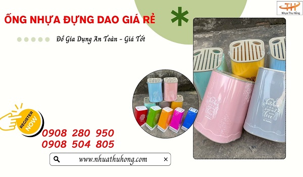 Ống cắm dao nhựa giá rẻ – mẫu đơn giản, dễ vệ sinh 1 ong dao nhua 1