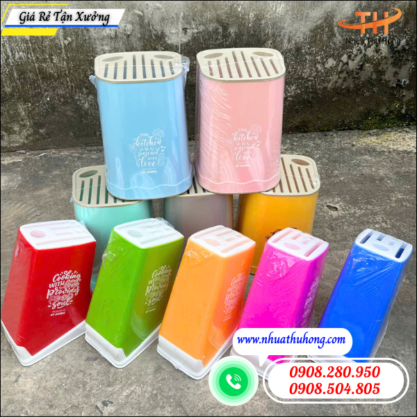 Ống cắm dao nhựa giá rẻ – mẫu đơn giản, dễ vệ sinh 5 ống cắm dao nhựa bền đẹp