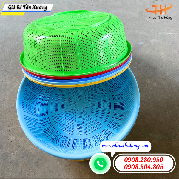 Bán sỉ rổ nhựa gia dụng đủ size – Màu đẹp, nhựa dày 4 rổ nhựa gia dụng nhựa dày