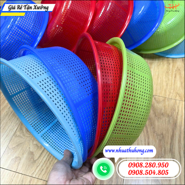 Bán sỉ rổ nhựa gia dụng đủ size – Màu đẹp, nhựa dày 2 rổ nhựa đựng đồ sinh hoạt