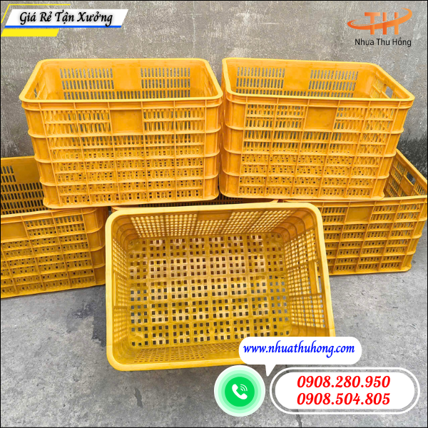 Mua sỉ sóng nhựa, sọt nhựa đựng sầu riêng giá rẻ toàn quốc 2 sóng nhựa nông sản đựng sầu riêng