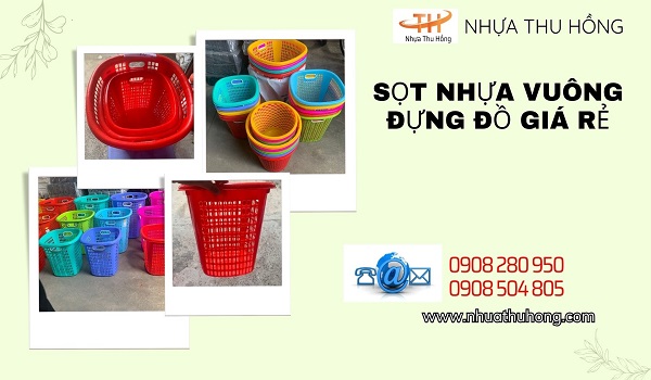 Chuyên sỉ sọt nhựa vuông giá rẻ – loại dày, dùng lâu 1 sot nhua vuong dung do 2