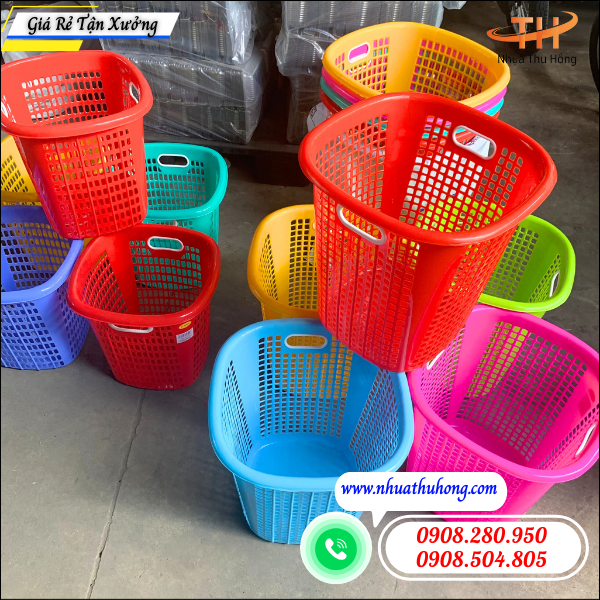 Chuyên sỉ sọt nhựa vuông giá rẻ – loại dày, dùng lâu 4 sọt nhựa vuông nhiều size