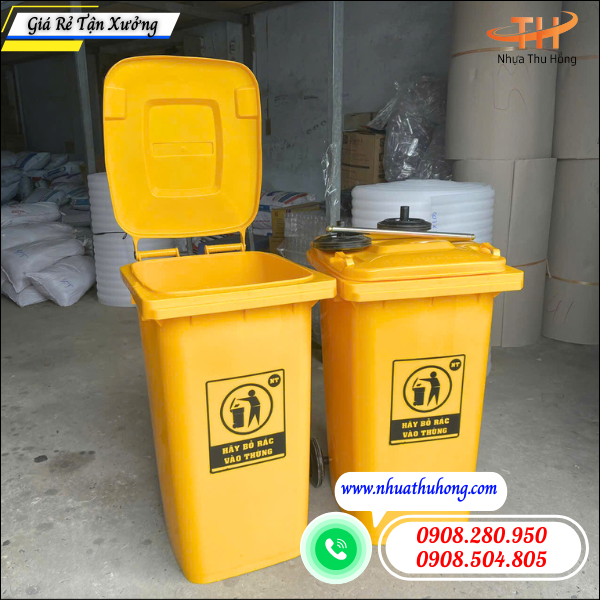 Nơi lấy sỉ thùng rác nhựa 240l giá rẻ số lượng lớn, giá cạnh tranh 4 thùng rác nhựa bền có bánh xe