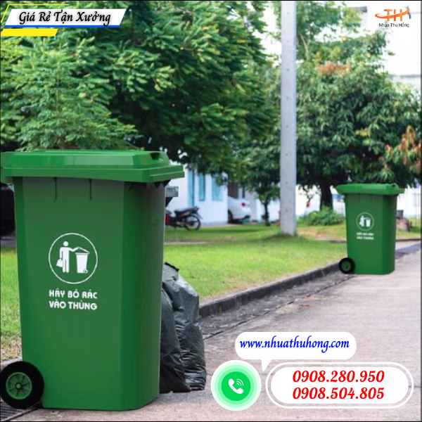 Nơi lấy sỉ thùng rác nhựa 240l giá rẻ số lượng lớn, giá cạnh tranh 3 thùng rác công cộng