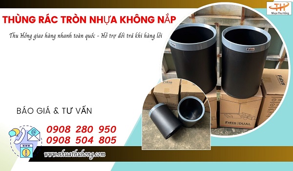 Thùng rác nhựa 10l giá rẻ – nhựa dày, bền đẹp, dễ vệ sinh 1 thung rac nhua tron 10l 1