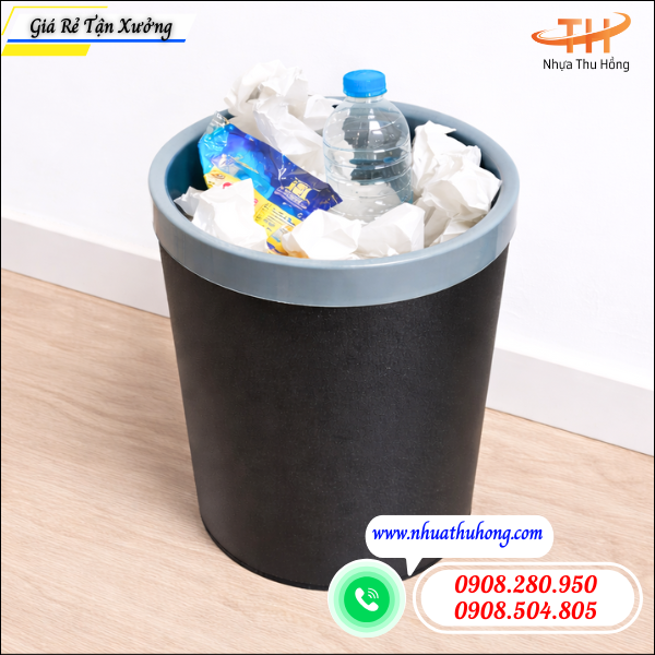 Thùng rác nhựa 10l giá rẻ – nhựa dày, bền đẹp, dễ vệ sinh 4 thùng rác nhựa dùng hằng ngày