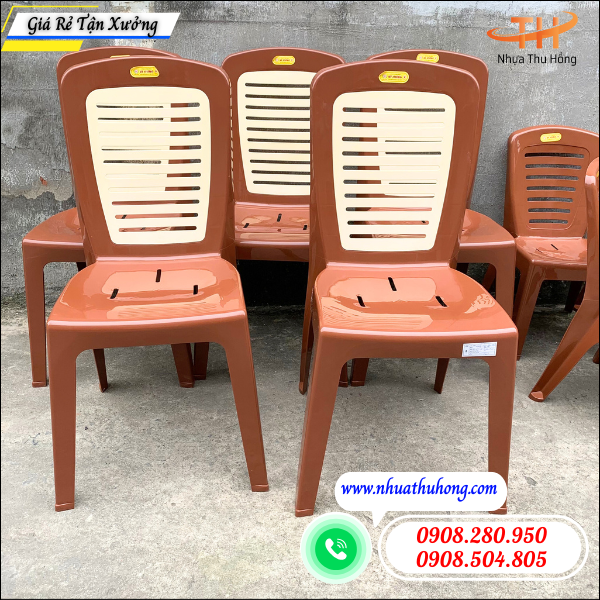 Tổng kho ghế nhựa dựa lớn màu nâu giá rẻ giao sỉ toàn quốc 5 ghế nhựa lưng cao màu nâu giá sỉ rẻ