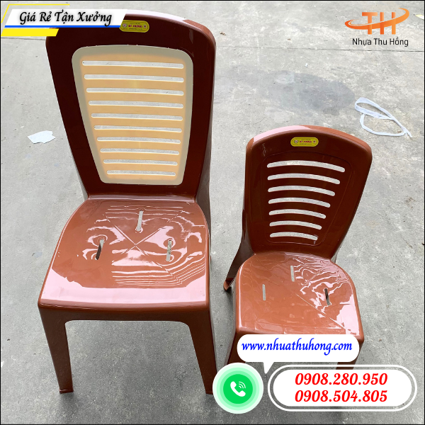 Tổng kho ghế nhựa dựa lớn màu nâu giá rẻ giao sỉ toàn quốc 3 ghế nhựa ngồi lâu không mỏi