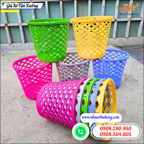 Bán sỉ sọt rác nhựa giá rẻ nhiều kích thước màu sắc đa dạng 5 sọt rác nhựa giá rẻ