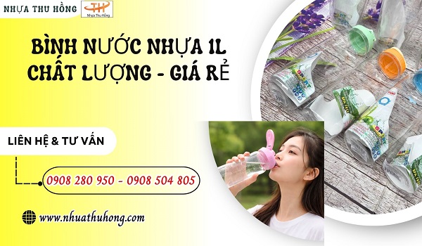 Kho bỏ sỉ bình nước nhựa 1L nhiều màu giá rẻ tận kho 1 binh nuoc nhua 1l 1