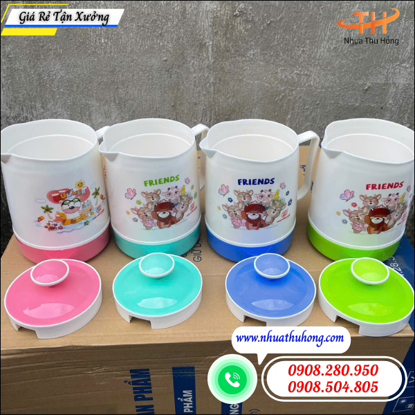 Địa chỉ cung cấp ca đá giữ nhiệt nhựa giá sỉ rẻ uy tín 3 ca đá nhựa có nắp đậy.