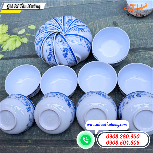 Chén nhựa gia dụng giá sỉ rẻ tiện lợi dùng an toàn hàng ngày 2 chén nhựa PP an toàn thực phẩm