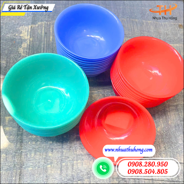 Chén nhựa gia dụng giá sỉ rẻ tiện lợi dùng an toàn hàng ngày 4 chén nhựa đa năng