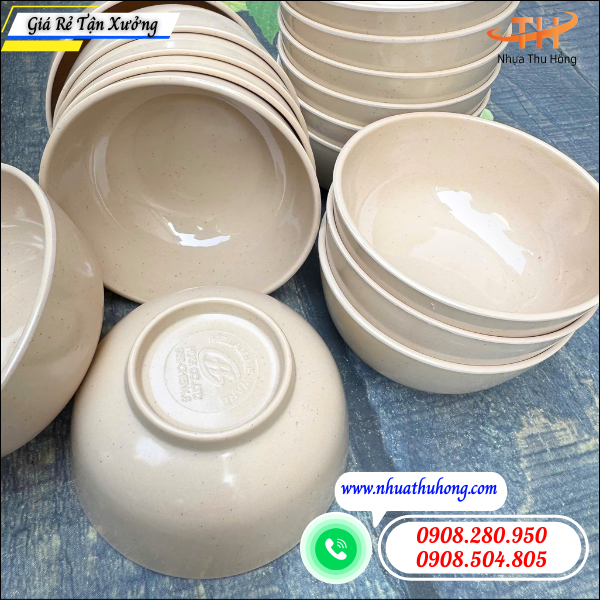 Chén nhựa gia dụng giá sỉ rẻ tiện lợi dùng an toàn hàng ngày 3 chén nhựa bền không vỡ