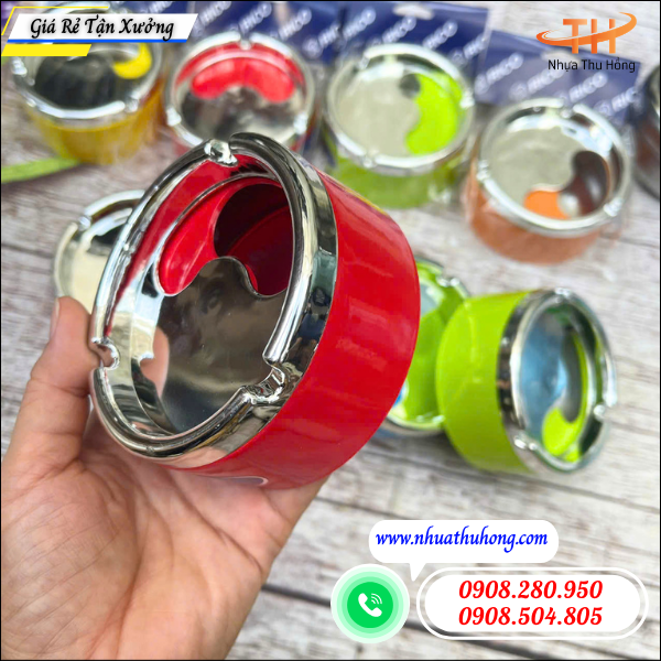 Gạt tàn nắp xoay thông minh hạn chế khói bụi giá sỉ tại HCM 3 Gạt tàn nhựa nắp xoay bền đẹp.