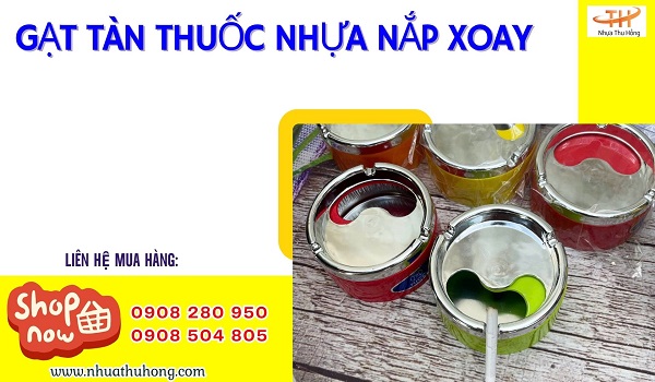 Gạt tàn nắp xoay thông minh hạn chế khói bụi giá sỉ tại HCM 1 gat tan