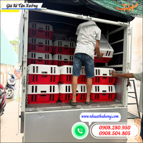 Tổng kho nhựa Thu Hồng giao hàng giỏ nhựa bắt gà đi tỉnh 4 Tổng Kho Giỏ Nhựa Bắt Gà Giá Rẻ Số Lượng Lớn.