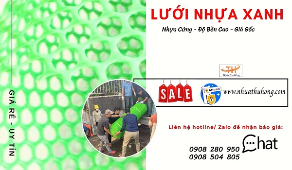 Lưới nhựa xanh giá sỉ xuất kho liên tục tại Thu Hồng 1 luoi nhua cung 1