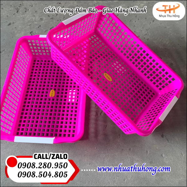Rổ nhựa chữ nhật gia dụng đa năng giá sỉ rẻ cho đại lý 3 rổ nhựa nhẹ dễ vận chuyển
