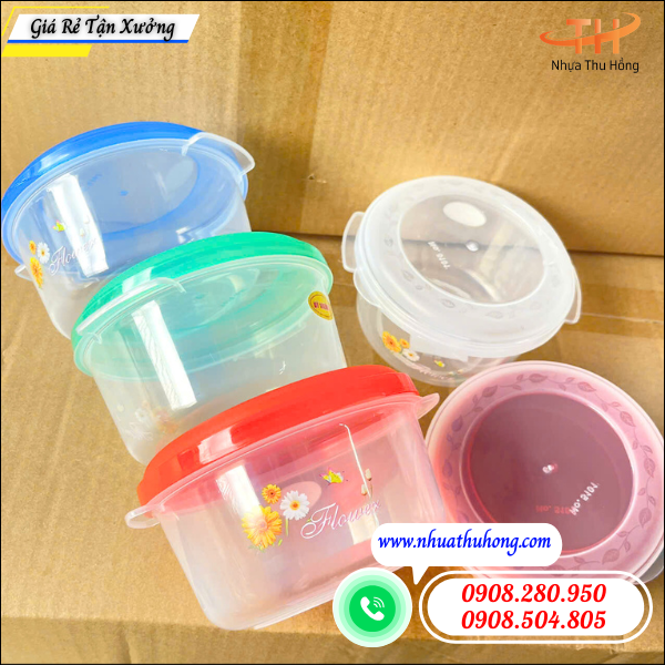 Chuyên cung cấp thố nhựa tròn giá rẻ – Sỉ lẻ toàn quốc 4 hộp nhựa đựng đồ ăn tiện lợi