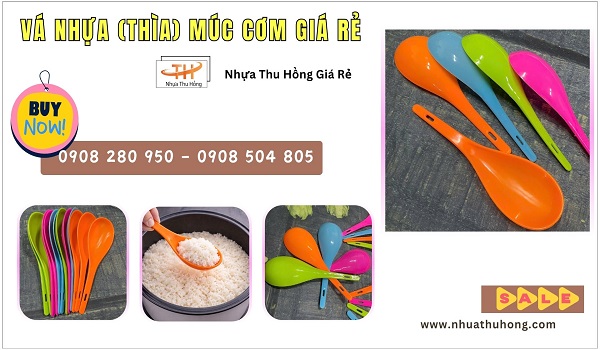 Vá nhựa múc cơm giá sỉ rẻ – Nhựa dày bền đẹp dễ bán 1 va nhua 1
