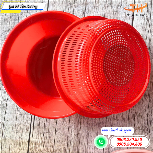 Bộ thau rổ nhựa giá sỉ rẻ tận kho hàng luôn có sẵn tại HCM 2 bộ thau rổ nhựa đựng thực phẩm