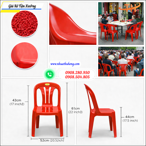 Mua ghế nhựa dựa đỏ giá sỉ ở đâu uy tín giao hàng nhanh 3 ghế nhựa dựa lưng chắc chắn