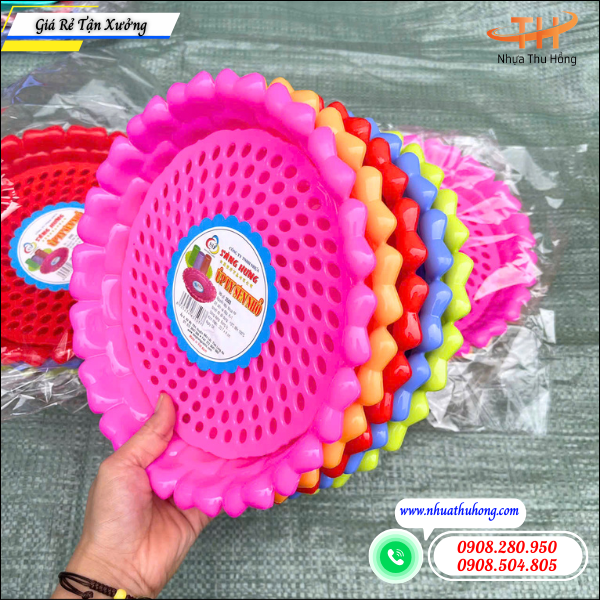 Khay úp ly nhựa tròn giá rẻ bền đẹp giao hàng nhanh 4 khay úp ly nhiều màu