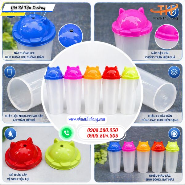 Ly nhựa nắp mèo giá rẻ tận xưởng uy tín tại TP.HCM 3 Ly nhựa nắp mèo lựa chọn tối ưu cho quán đồ uống.