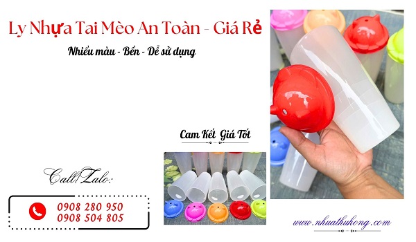 Ly nhựa nắp mèo giá rẻ tận xưởng uy tín tại TP.HCM 1 ly nhựa nắp mèo giá sỉ
