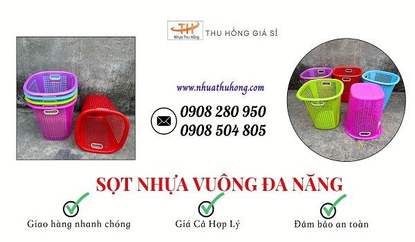 Sọt nhựa vuông giá sỉ rẻ nhập về bán lợi nhuận cao 1 Sọt Nhựa Vuông Giá Rẻ